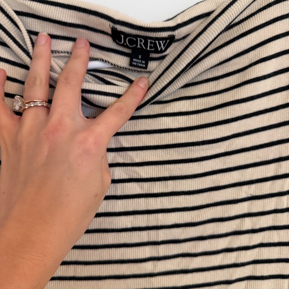 Striped JCrew Ribbed Boatneck Short Sleeved Tee - Picture 2 of 2